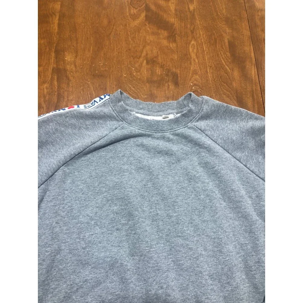 Vans I Love My Vans Arm Stripe Crewneck Grey Sweatshirt Crop Women's Medium - Picture 2 of 6